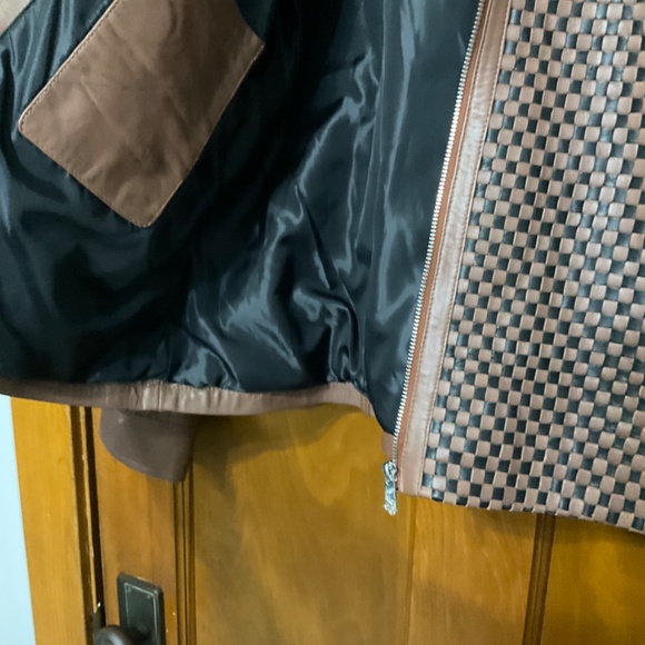 Basket weave leather jacket plus - Picture 3 of 8